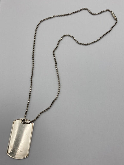 GUCCI グッチ ドッグタグ プレート ネックレス シルバー925 中古 D4