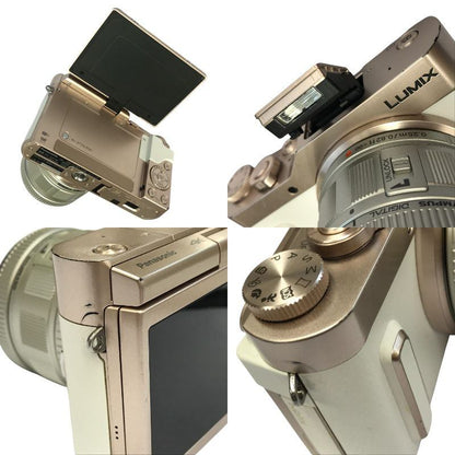 Panasonic パナソニック LUMIX デジタル一眼レフ カメラ ボディ ホワイト コンパクト 自分撮り microSD DC-GF10 中古 T1