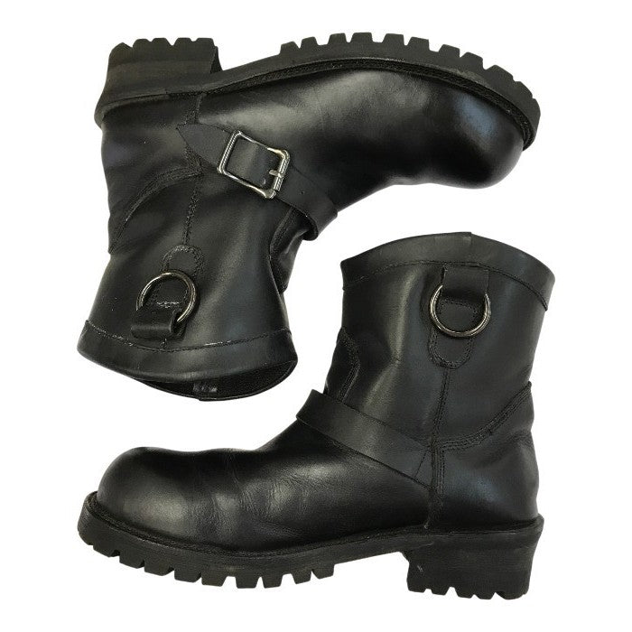 JACK ROSE × SLOW WEAR LION エンジニアブーツ メンズ レザー 別注 ショート ブラック Mサイズ OB-8967JS 中古 T1