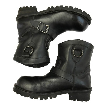 JACK ROSE × SLOW WEAR LION エンジニアブーツ メンズ レザー 別注 ショート ブラック Mサイズ OB-8967JS 中古 T1