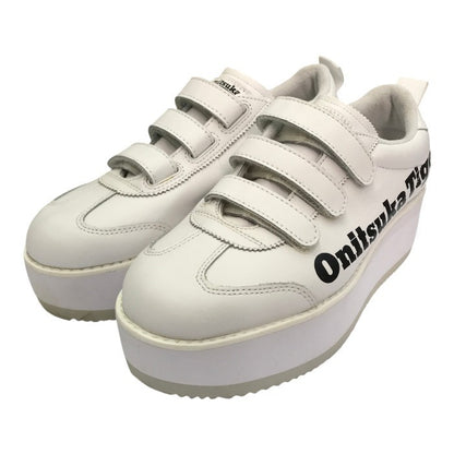 Onitsuka Tiger オニツカタイガー DELEGATION CHUNK W スニーカー レディース レザー 厚底 ロゴ ベルクロ ホワイト 23.5cm 1182A207 中古 T1