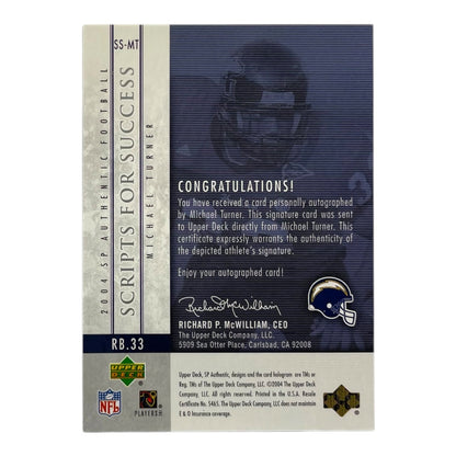 UPPER DECK NFLカード SP AUTHENTIC MICHAEL TURNER LOS ANGELES CHARGERS #SS-MT 中古 IT2