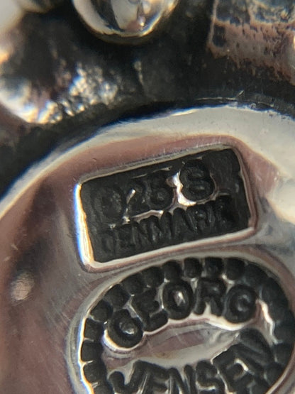 GEORG JENSEN ジョージジェンセン 2002年 ヘリテージ イヤーネックレス SV925 ガーネット 中古 D4