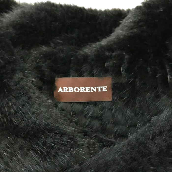 ARBORENTE ミンクファー ポンチョ レディース 冬 リアルファー アシンメトリー ダークブラウン M-Lサイズ 中古 T1