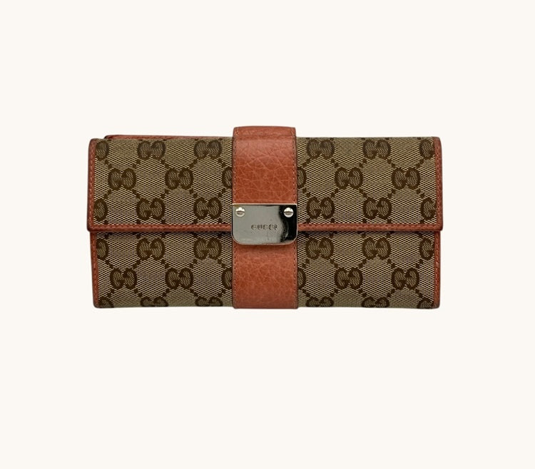 GUCCI グッチ GGキャンバス Wホック 長財布 233013 中古 D4