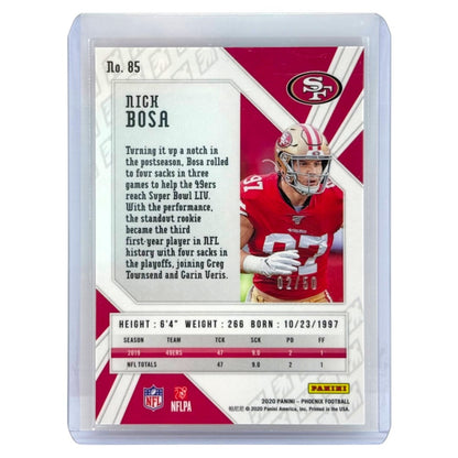 PANINI NFLカード PHOENIX NICK BOSA SAN FRANCISCO 49ERS /50 #85 中古 IT1