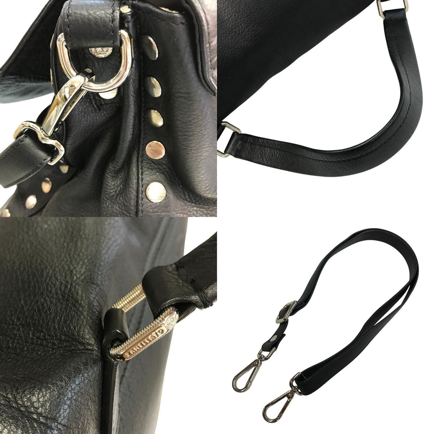 ZANELLATO ザネラート ポスティーナ ショルダーバッグ レディース 2way ハンドバッグ レザー POSTINA ターンロック ブラック 中古 T1