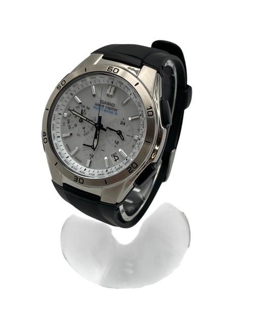 CASIO カシオ ウェーブセプター クロノグラフ ソーラー電波 腕時計 WVQ-M410-7AJF 中古 D4