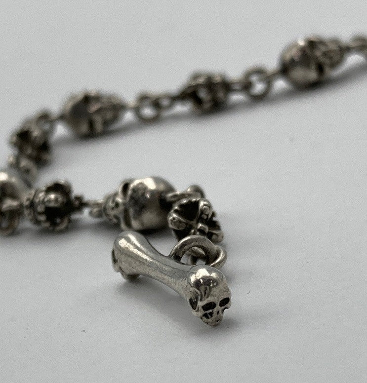 JUSTIN DAVIS ジャスティンデイビス SKULL DIVINE ブレスレット サイズM シルバー925 中古 D4