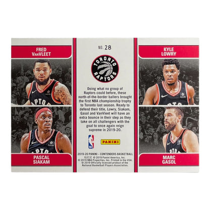 PANINI NBAカード CONTENDERS FRED VANVLEET PASCAL SIAKAM KYLE LOWRY MARC GASOL TORONTO RAPTORS #28 中古 IT2
