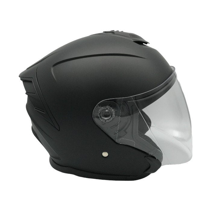 マルシン バイクヘルメット クリアシールド PSC 二輪 インナーバイザー インカム用スピーカーホール トップベンチレーション 艶消し フラットブラック XLサイズ 中古 T1
