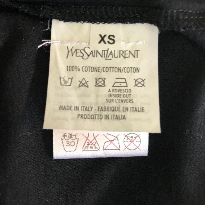 YVES SAINT LAURENT イヴサンローラン トップス メンズ コットン YSL ロゴ ベロア ブラック XS 288894 Y1LVE Tシャツ ブランド 半袖 夏 中古 W1