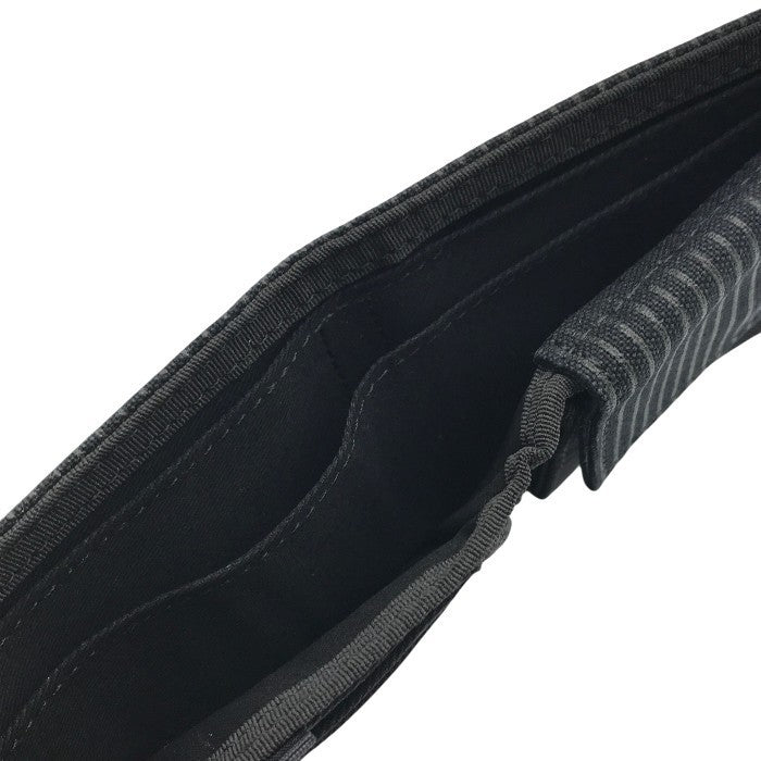 PORTER ポーター ドローイング ウォレット メンズ 2つ折り 財布 ストライプ DRAWING 帆布 ブラック 650-08615 中古 T1