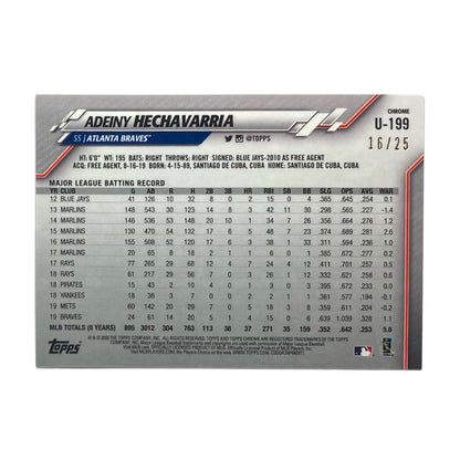 TOPPS MLBカード CHROME ADEINY HECHAVARRIA ATLANTA BRAVES /25 #U-199 中古 IT2