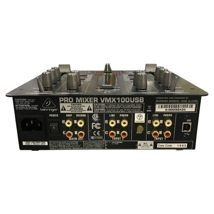 BEHRINGER ベリンガー PRO MIXER DJミキサー ブラック 2ch MC ボーカル USB/オーディオインターフェース VMX100USB 中古 T1