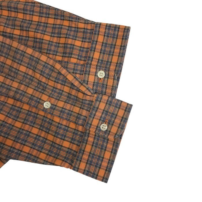 Ralph Lauren ラルフローレン シャツ メンズ 長袖 チェック オレンジ/ネイビー Lサイズ トップス ビッグシャツ 中古 W1
