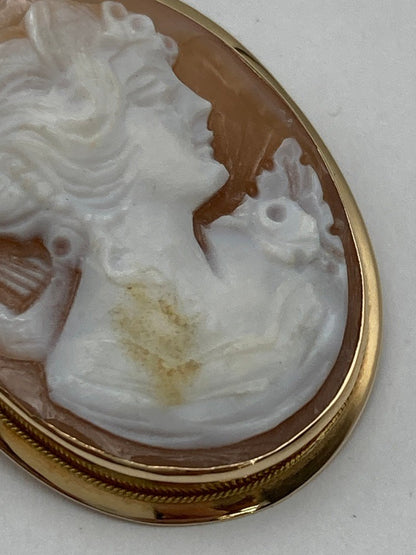 K18 カメオ ブローチ/ペンダントトップ 中古 D4