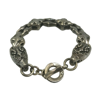 WOLF MAN B.R.S ウルフマンブラザーズ ブレスレット メンズ シルバー925 チェーン BRS ウルフヘッド 重厚 20cm 中古 T1