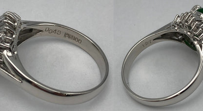 Pt900 ヒスイ(翡翠) ダイヤ0.43ct リング 12号 中古 D4