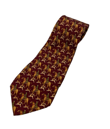 Salvatore Ferragamo サルヴァトーレ フェラガモ 馬柄 乗馬 ネクタイ 中古 D4