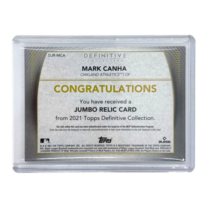 TOPPS MLBカード DEFINITIVE COLLECTION MARK CANHA OAKLAND ATHLETICS 15/30 #DJR-MCA 中古 IT1