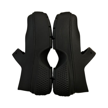 CROCS クロックス ストンプ メリージェーン サンダル レディース 厚底 ベルクロ ストラップ ブラック M6/W8/24cm 中古 T1