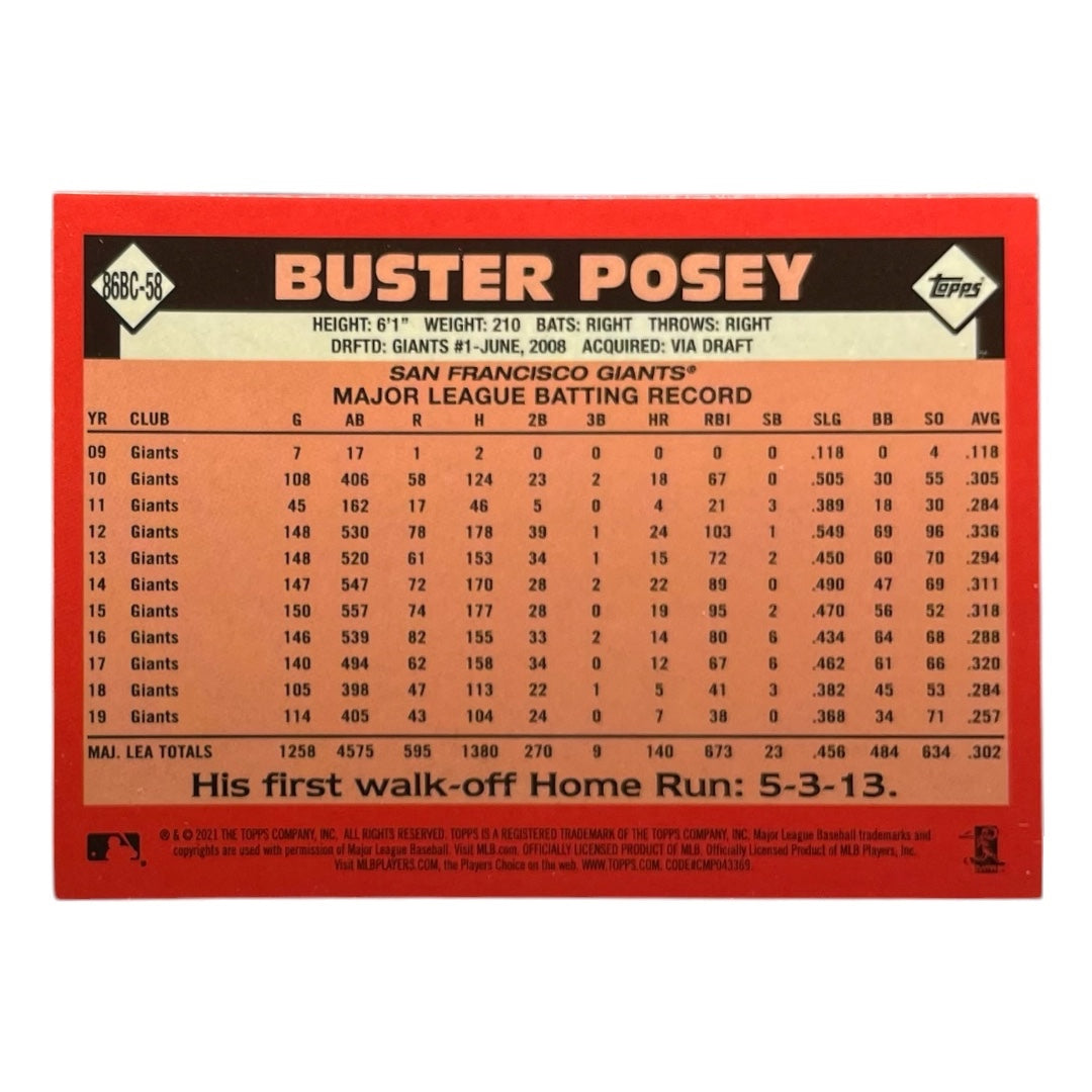 TOPPS MLBカード CHROME BUSTER POSEY SAN FRANCISCO GIANTS #86BC-58 中古 IT2