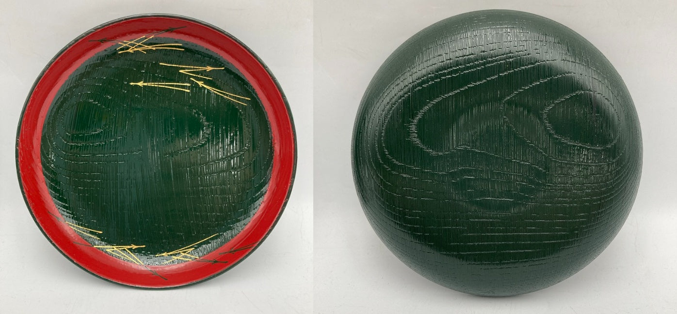 塗師 龍斎 木製 松葉 銘々皿 5客 中古 D4