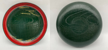 塗師 龍斎 木製 松葉 銘々皿 5客 中古 D4