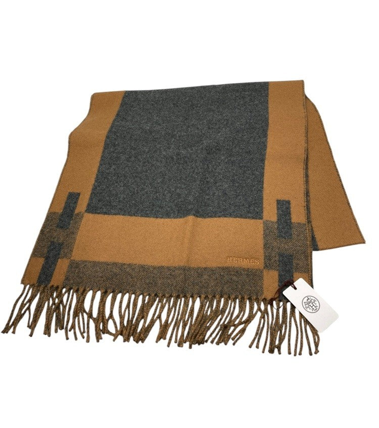 HERMES エルメス Hパッサン カシミヤマフラー 中古 D4