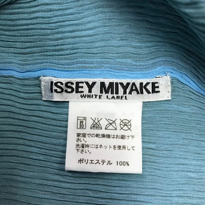 ISSEY MIYAKE イッセイミヤケ ホワイトレーベル ジャケット レディース カーディガン プリーツ 二重 レイヤード グリーン/ブルー系 2サイズ IM42FJ228 中古 T1
