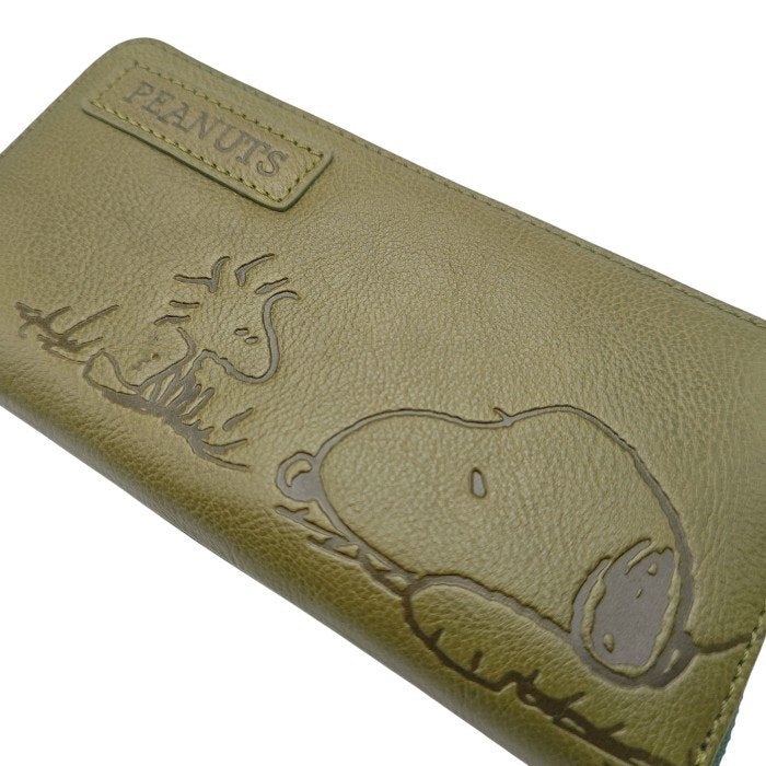 【未使用品】 NADAYA ナダヤ PEANUTS スヌーピー ファスナー 長財布 グリーン sp-73053 中古 H４