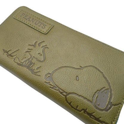 【未使用品】 NADAYA ナダヤ PEANUTS スヌーピー ファスナー 長財布 グリーン sp-73053 中古 H４