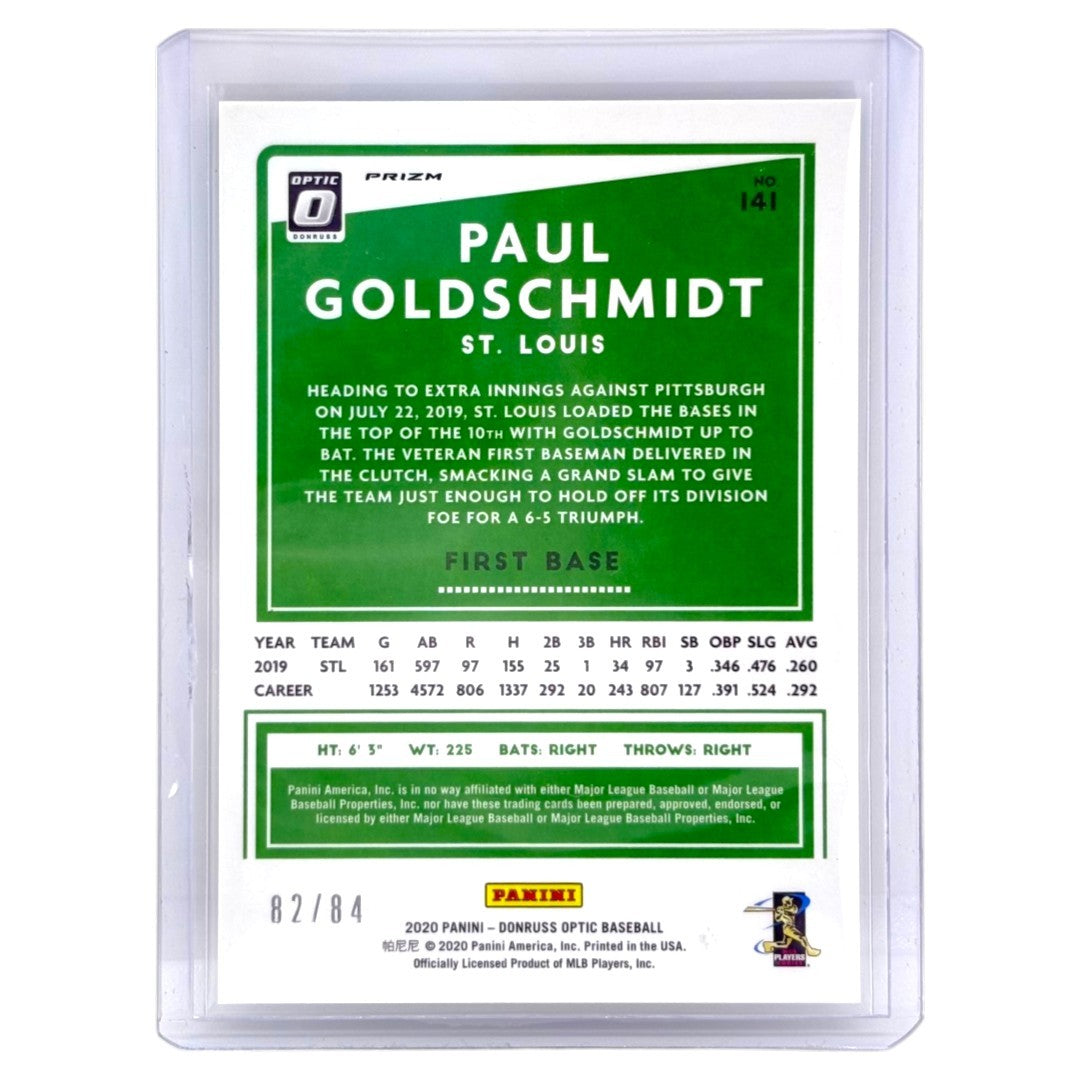 PANINI MLBカード DONRUSS OPTIC PRIZM PAUL GOLDSCHMIDT ST. LOUIS CARDINALS /84 #141 中古 IT1