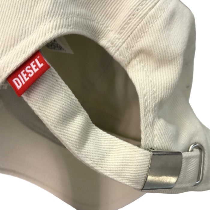DIESEL ディーゼル CORRY-DIV-WASH キャップ ユニセックス コットン 帽子 ロゴ ホワイト サイズ2 A11356 中古 T1