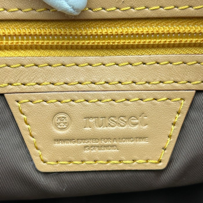 russet ラシット 2WAY ショルダー バッグ 鞄 レザー 総柄 レッド ネイビー 中古 W４