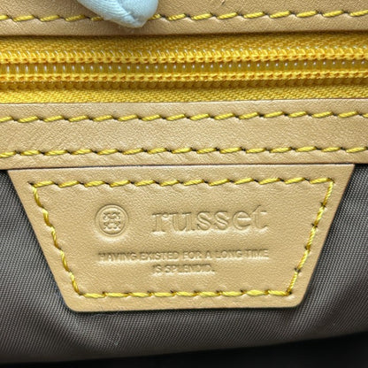 russet ラシット 2WAY ショルダー バッグ 鞄 レザー 総柄 レッド ネイビー 中古 W４