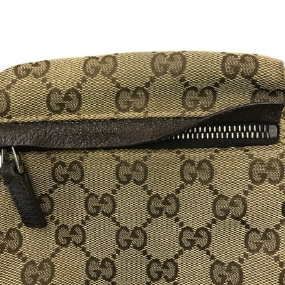 GUCCI グッチ ボディバッグ メンズ GGキャンバス/レザー ウエストポーチ 斜め掛け ショルダーバッグ ベージュ/ブラウン 28566 中古 T1