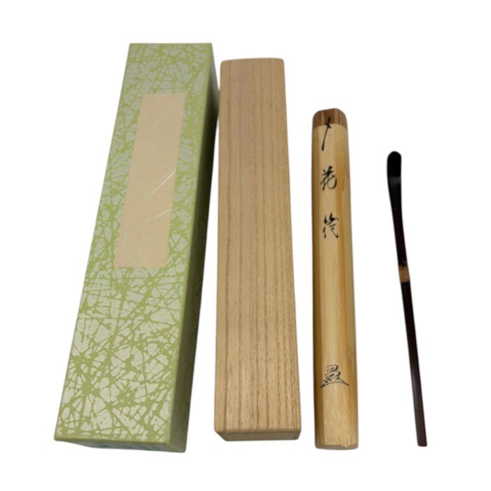竹峰作 花筏 茶杓 古竹 逢春寺 文雅和尚 茶道 茶道具 和食器 中古 W1