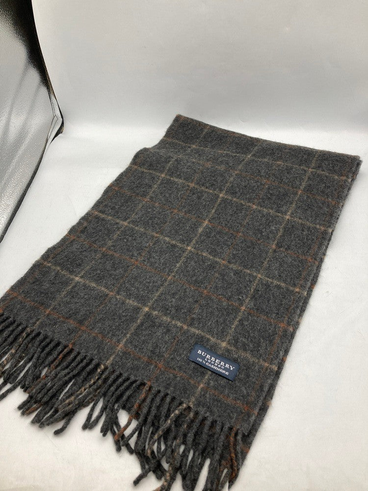 BURBERRY LONDON バーバリーロンドン カシミヤ100％ チェックマフラー 中古 D4