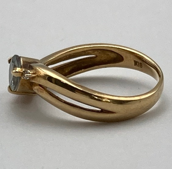 K18 ダイヤ0.01ct ハート石 リング 11号 中古 D4