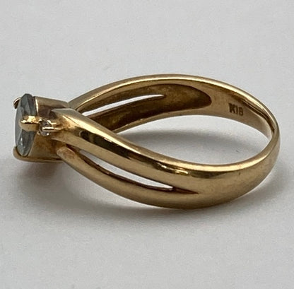 K18 ダイヤ0.01ct ハート石 リング 11号 中古 D4