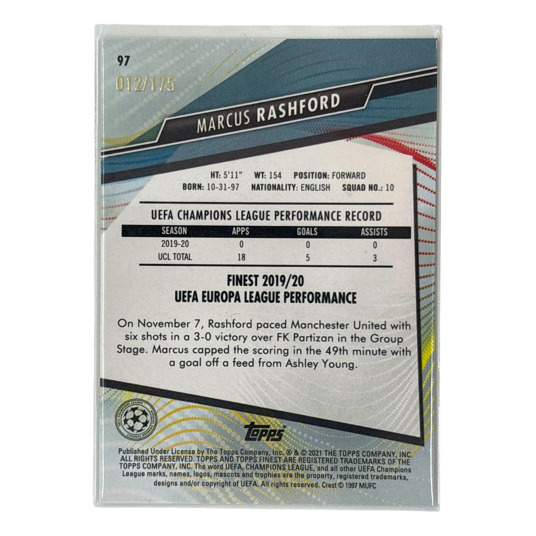 TOPPS サッカーカード FINEST MARCUS RASHFORD MANCHESTER UNITED 012/175 #97 中古 IT1