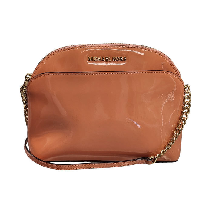 MICHAEL KORS マイケルコース ショルダーバッグ レディース エナメル 無地 斜め掛け ゴールドチェーン ピンク 35T8GY3C2A 中古 T1