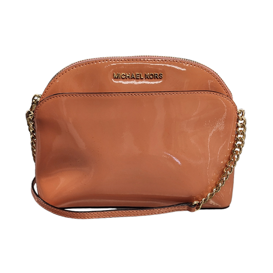 MICHAEL KORS マイケルコース ショルダーバッグ レディース エナメル 無地 斜め掛け ゴールドチェーン ピンク 35T8GY3C2A 中古 T1