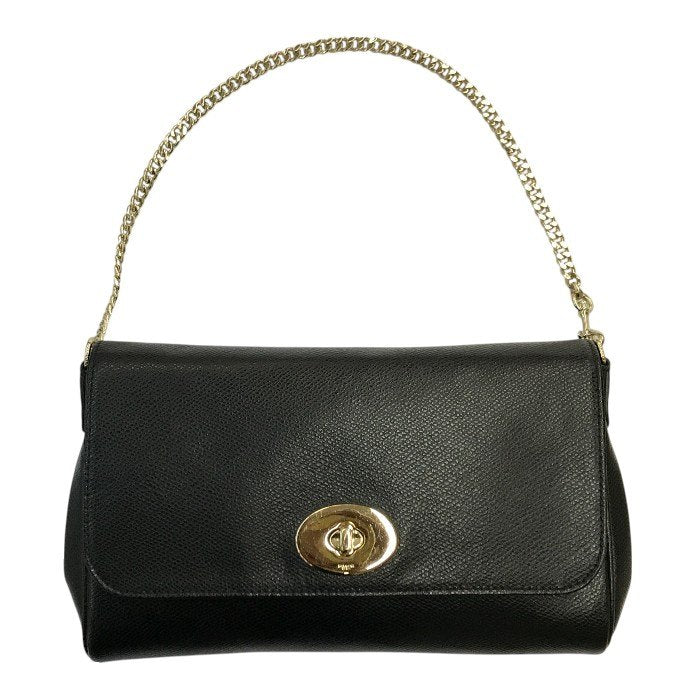 COACH コーチ ハンドバッグ レディース レザー チェーン ショルダーバッグ ゴールド金具 ブラック F34602 中古 T1