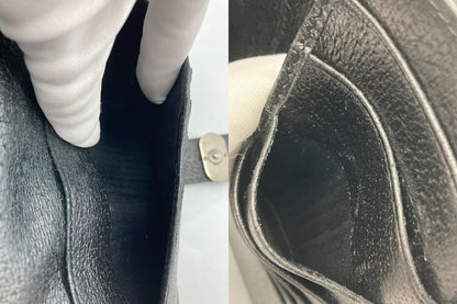 GUCCI グッチ キャンバスレザー Wホック 2つ折り長財布 035 0416 2109 中古 D4