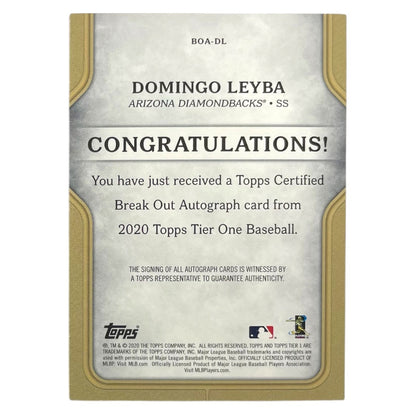 TOPPS MLBカード TIER 1 DOMINGO LEYBA ARIZONA DIAMONDBACKS /299 #BOA-DL 中古 IT2