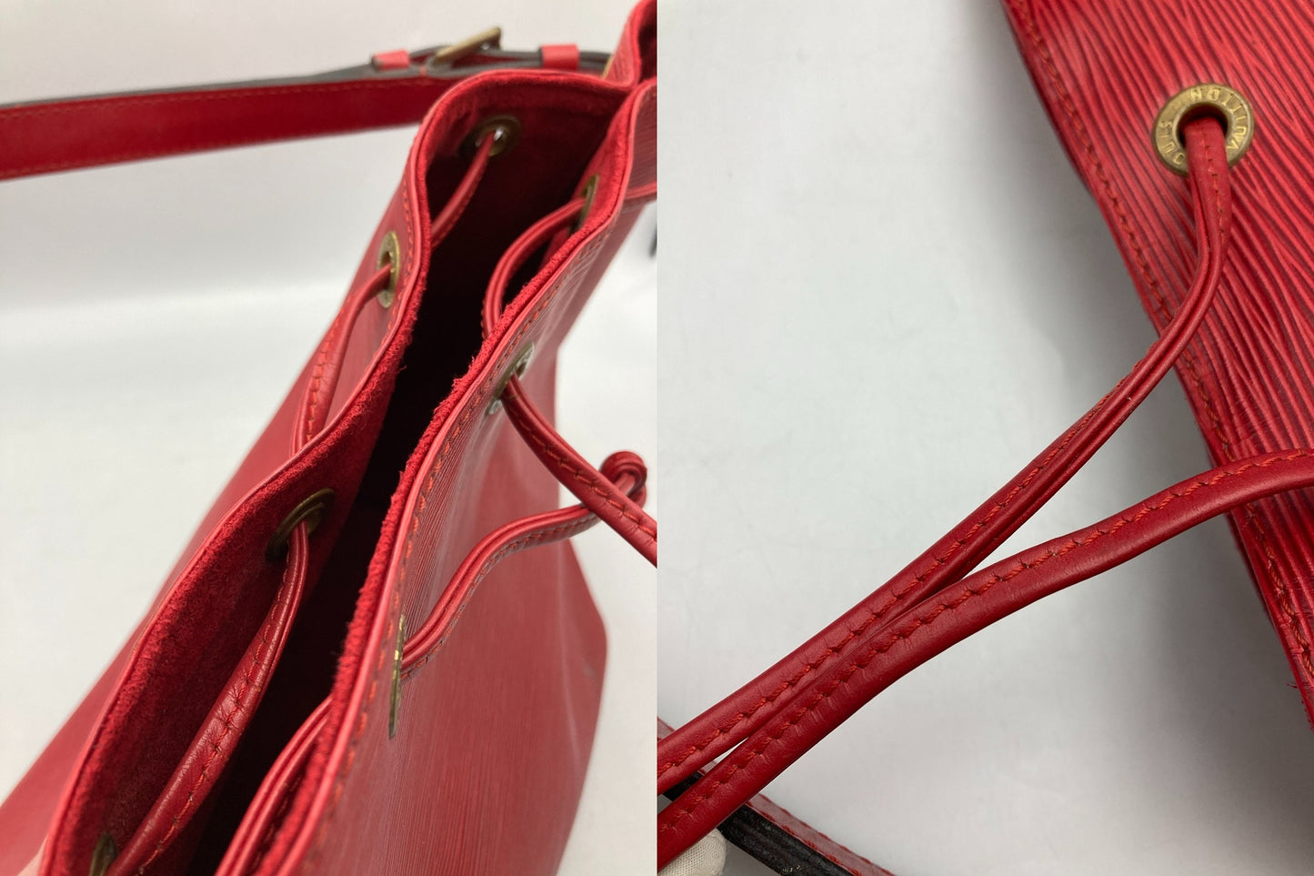 LOUIS VUITTON ルイヴィトン エピ プチ・ノエ 巾着 ショルダーバッグ カスティアンレッド M44107 中古 D4