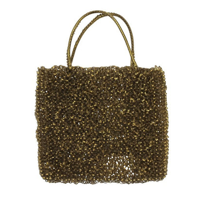 ANTEPRIMA アンテプリマ ワイヤーバッグ レディース レザーフラワー 花柄 ミニサイズ トート ブラウン 中古 T1